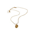Gold Stainless Steel Letter Plate Geometric Oval Pendant Sweater Necklace For Fashion OL Style view 5