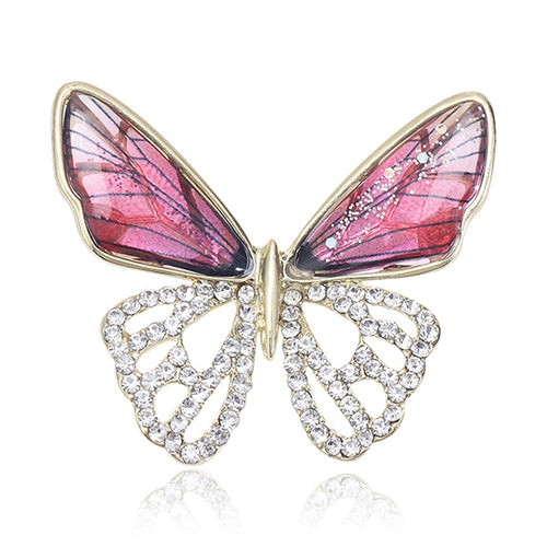Alloy Rhinestone Hollow Butterfly Brooch For Cardigans Coats And Suits