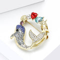 Alloy Rhinestone Whale Brooch Pin For Ocean Animal Apparel view 2