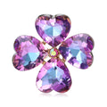 Crystal Glass Clover Brooch Pin For Fashion Clothing Decoration view 1