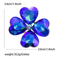 Crystal Glass Clover Brooch Pin For Fashion Clothing Decoration view 4