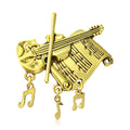 Alloy Musical Note Instrument Brooch Pin For Fashion Clothing Accessories view 1