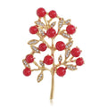 Alloy Rhinestone Pearl Tree Brooch Pin For Elegant Plant Jewelry view 1