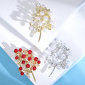 Alloy Rhinestone Pearl Tree Brooch Pin For Elegant Plant Jewelry view 3