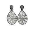 Vintage Elegant Silver Alloy Hollow Leaf Filigree Irregular Statement Dangle Drop Fashion Earrings view 5