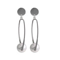 Elegant Alloy Open Teardrop Hoop With Pearl Pendant Minimalist Silver Needle Women's Fashion Earrings view 5