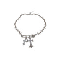 Korean Style Metal Zircon Cross Pin Necklace Minimalist Collarbone Chain For Women view 5
