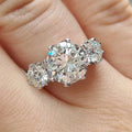 Women European American Single Row Three Zircon Ring Trendy Cross Border Fashion Jewelry view 2