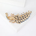 Alloy Enamel Rhinestone Peacock Brooch Vintage Animal Lapel Pin view 3