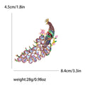 Alloy Enamel Rhinestone Peacock Brooch Vintage Animal Lapel Pin view 4
