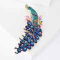 Alloy Enamel Rhinestone Peacock Brooch Vintage Animal Lapel Pin view 5