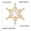 Alloy Rhinestone Hollow Snowflake Brooch Pin For Christmas Suit Decoration view 6