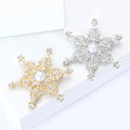Alloy Rhinestone Hollow Snowflake Brooch Pin For Christmas Suit Decoration view 3