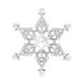 Alloy Rhinestone Hollow Snowflake Brooch Pin For Christmas Suit Decoration view 5