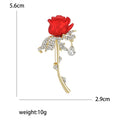 Alloy Rhinestone Rose Flower Brooch Pin For Women Clothing Decor view 4