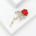 Alloy Rhinestone Rose Flower Brooch Pin For Women Clothing Decor view 3