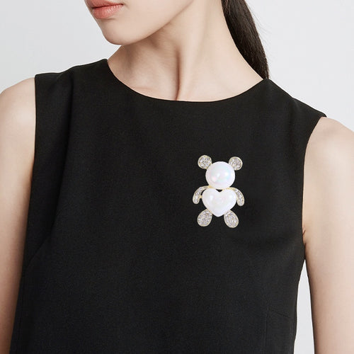 Cute Alloy Holographic Bear Brooch For Fashion Clothing Accessories