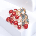 Metal Alloy Enamel Cherry Brooch Pin For Fruit Apparel Decoration view 4
