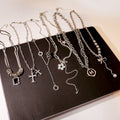 Metal Punk Hip Hop Multilayer Choker Necklace, Cool Versatile Collarbone Sweater Chain view 1