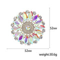 Alloy AB Glass Rhinestone Round Brooch Pin For Coat Accessories view 5