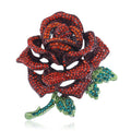 Alloy Rhinestone Rose Brooch Pin For Luxury Blazer Accessories view 2