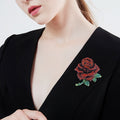 Alloy Rhinestone Rose Brooch Pin For Luxury Blazer Accessories view 3