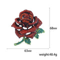 Alloy Rhinestone Rose Brooch Pin For Luxury Blazer Accessories view 5