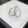 Copper Zircon Leaf Geometric Hoop Earrings With Silver Posts For Women Daily Chic Style view 3