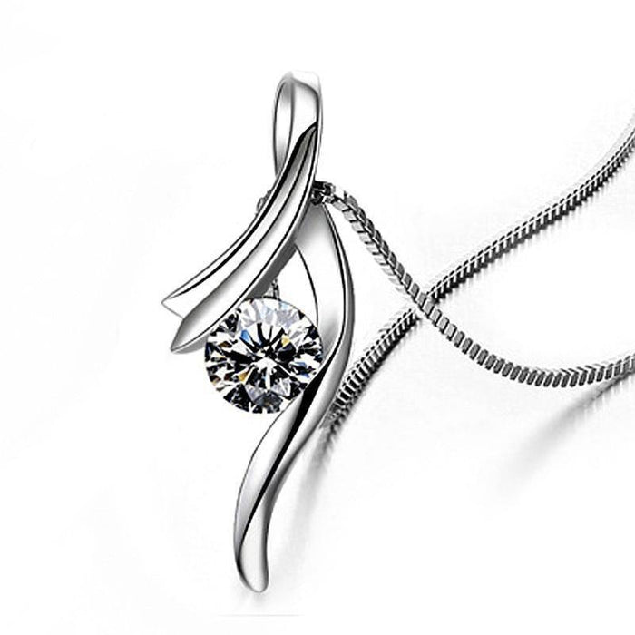 Korean Fashion Floral Pendant Necklace For Women, Elegant Zircon Collarbone Chain For Dropshipping