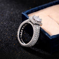 European American Fashion Square Round Zircon Engagement Ring For Women, Elegant Finger Jewelry view 3