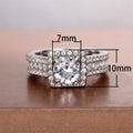 European American Fashion Square Round Zircon Engagement Ring For Women, Elegant Finger Jewelry view 5