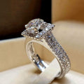 European American Fashion Square Round Zircon Engagement Ring For Women, Elegant Finger Jewelry view 2