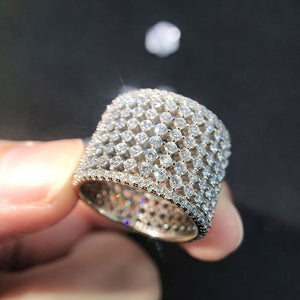 High Grade Copper Zircon Ring For Women Hollow Openwork Fashion Jewelry Manufacturer