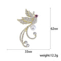 Alloy Rhinestone Phoenix Brooch Pin For Sweater And Suit Decoration view 5