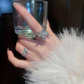 Zircon Irregular Pleated Butterfly Open Ring For Women view 4