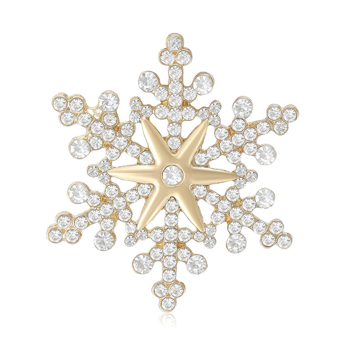 Alloy Snowflake Brooch Pin For Coats And Scarves