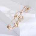 Alloy Pearl Butterfly Note Brooch Creative Lapel Pin For Clothing view 4