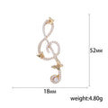 Alloy Pearl Butterfly Note Brooch Creative Lapel Pin For Clothing view 5