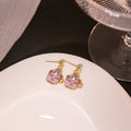 Cute Cartoon Cat Teacup Enamel Alloy Asymmetric Printed Korean Style Drop Dangle Earrings view 3