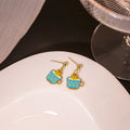 Cute Cartoon Cat Teacup Enamel Alloy Asymmetric Printed Korean Style Drop Dangle Earrings view 2