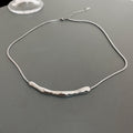 Korean Style Irregular Pleated Geometric Alloy Necklace Minimalist Metal Collarbone Chain For Women view 4