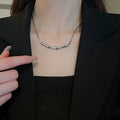 Korean Style Irregular Pleated Geometric Alloy Necklace Minimalist Metal Collarbone Chain For Women view 1