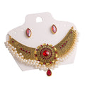 Vintage Bohemian Round Rhinestone Faux Pearl Alloy Drop Stud Jewelry Set Ethnic Luxury Earrings view 5