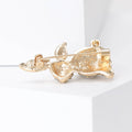 Alloy Rhinestone Rabbit Brooch Pin For Cute Animal Clothing Decoration view 3