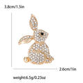 Alloy Rhinestone Rabbit Brooch Pin For Cute Animal Clothing Decoration view 6
