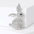 Alloy Rhinestone Rabbit Brooch Pin For Cute Animal Clothing Decoration view 5
