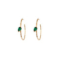 Zinc Alloy Zircon Geometric C Shape Bamboo Joint Statement Hoop Earrings For Women view 5