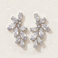 Korean Floral Socialite Zircon Stud Earrings For Women AAA Zircon Inlaid Romantic Jewelry view 2