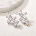 Korean Floral Socialite Zircon Stud Earrings For Women AAA Zircon Inlaid Romantic Jewelry view 4
