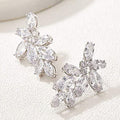 Korean Floral Socialite Zircon Stud Earrings For Women AAA Zircon Inlaid Romantic Jewelry view 3